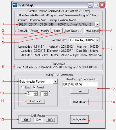 Настройка мотоподвеса на DVB-плате SkyStar 2  Plugin SS2DiSEqC v1.8 by Mibi